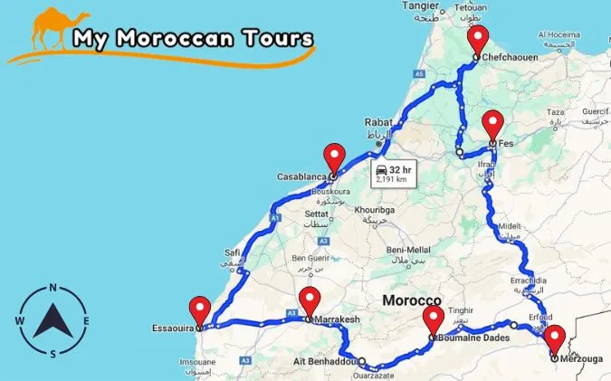 12 days tour from Casablanca -12 days from casablanca - 12 day morocco itinerary- morocco itinerary 12 days- morocco 12 day itinerary - 12 days in morocco