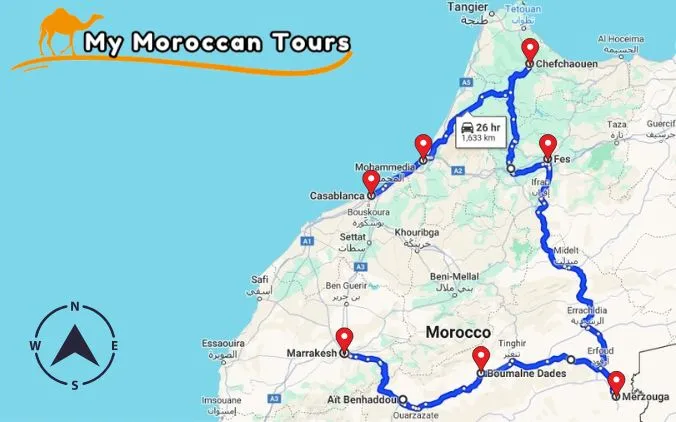 One week in Morocco -Morocco itinerary 7 days - 7 days in Morocco - 1 week in Morocco - Morocco itinerary one week